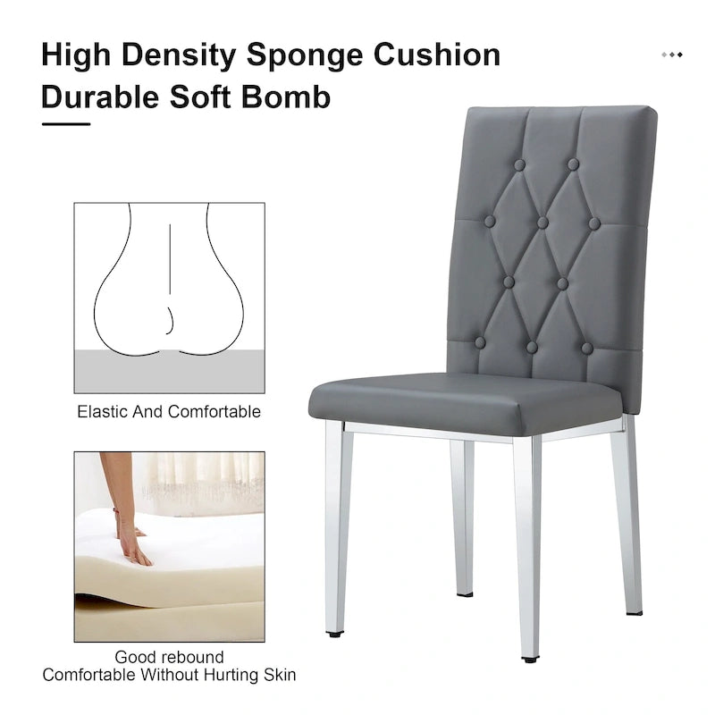Chaises de salle à manger sans accoudoirs, lot de 8