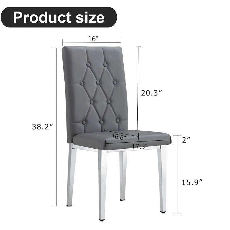 Chaises de salle à manger sans accoudoirs, lot de 8