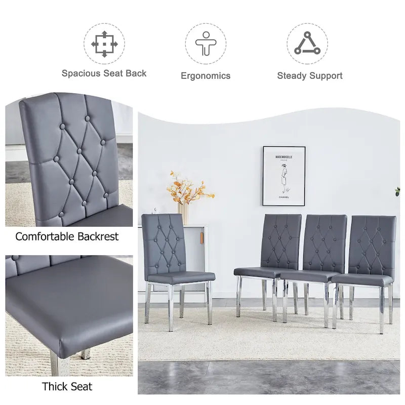 Chaises de salle à manger sans accoudoirs, lot de 8