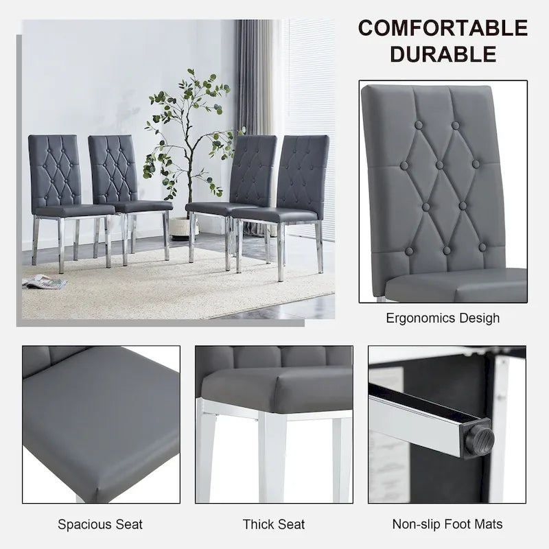 Chaises de salle à manger sans accoudoirs, lot de 8