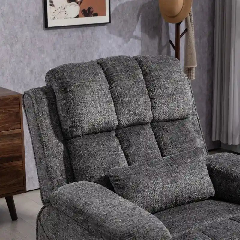 Fauteuil inclinable releveur avec repose-pieds étendu, inclinables surdimensionnés en chenille à double moteur avec chauffage/massage, chargement USB-C