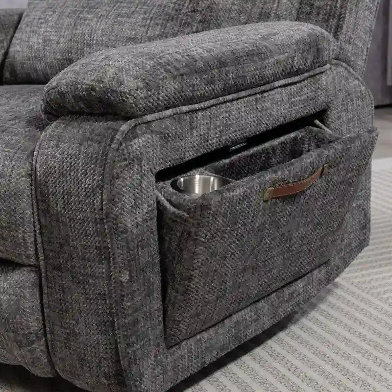 Fauteuil inclinable releveur avec repose-pieds étendu, inclinables surdimensionnés en chenille à double moteur avec chauffage/massage, chargement USB-C