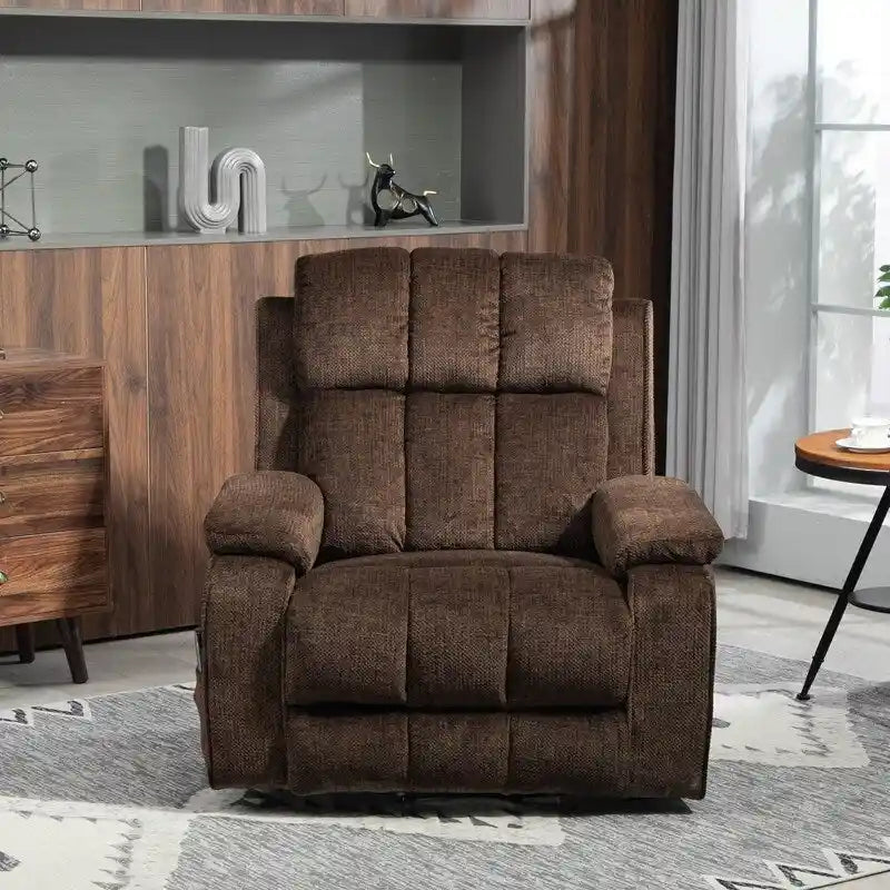 Fauteuil inclinable releveur avec repose-pieds étendu, inclinables surdimensionnés en chenille à double moteur avec chauffage/massage, chargement USB-C