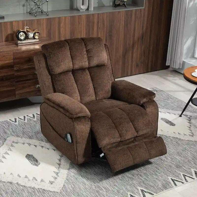 Fauteuil inclinable releveur avec repose-pieds étendu, inclinables surdimensionnés en chenille à double moteur avec chauffage/massage, chargement USB-C