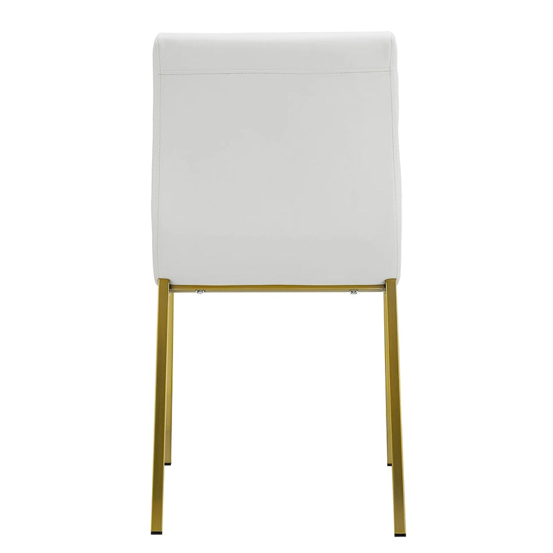 Chaise d'appoint Scott en blanc avec pieds dorés brossés mats - Lot de 2