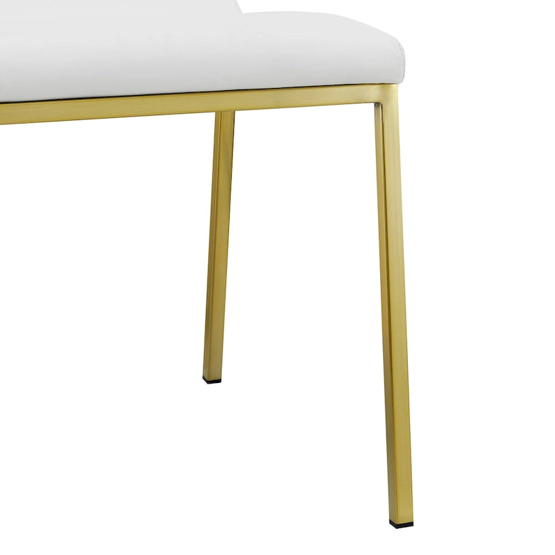 Chaise d'appoint Scott en blanc avec pieds dorés brossés mats - Lot de 2