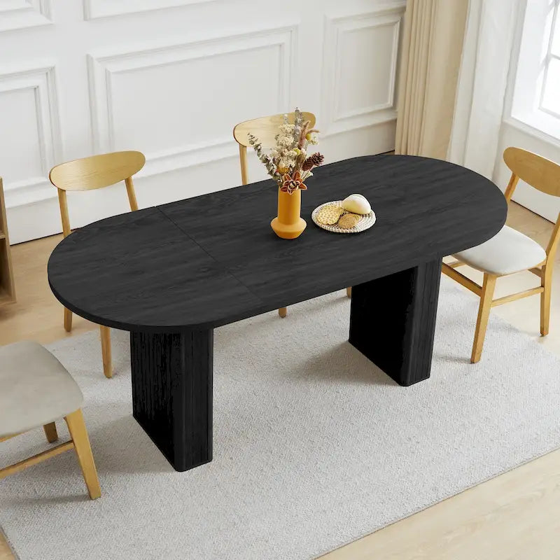 Table à manger ovale en bois de 180 cm pour 4 à 6 personnes