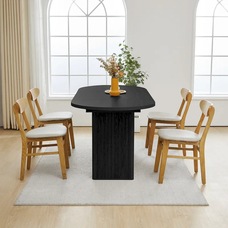 Table à manger ovale en bois de 180 cm pour 4 à 6 personnes