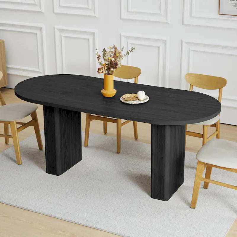 Table à manger ovale en bois de 180 cm pour 4 à 6 personnes