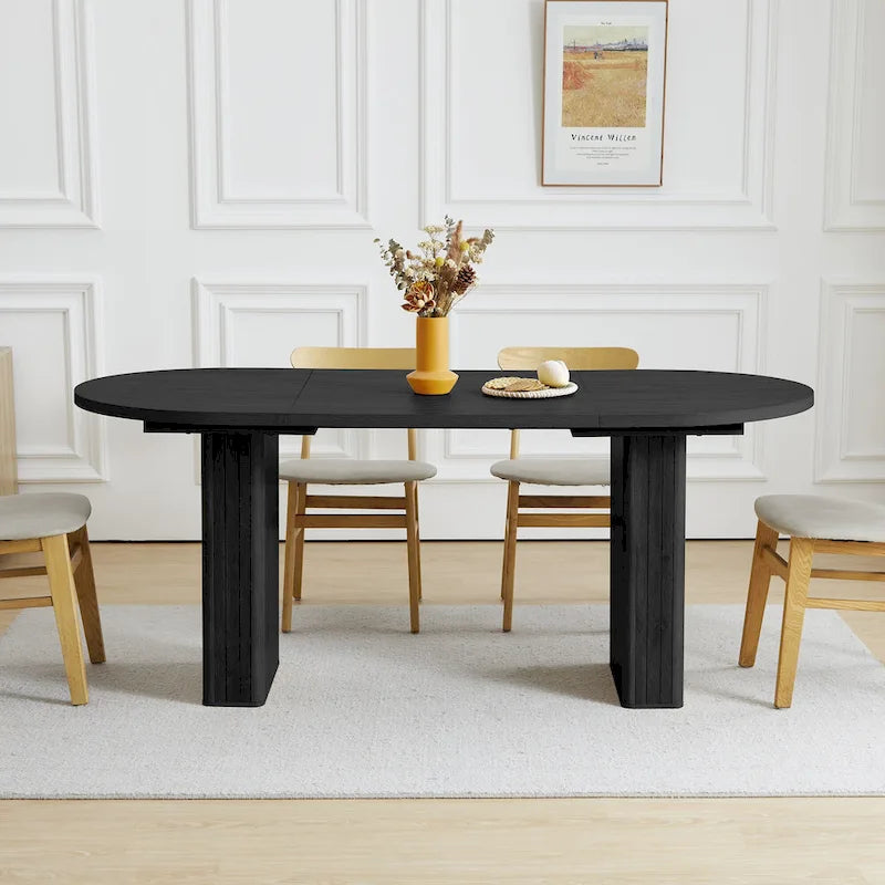 Table à manger ovale en bois de 180 cm pour 4 à 6 personnes