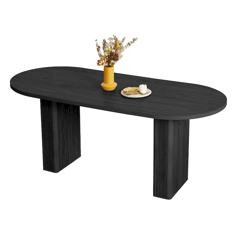 Table à manger ovale en bois de 180 cm pour 4 à 6 personnes