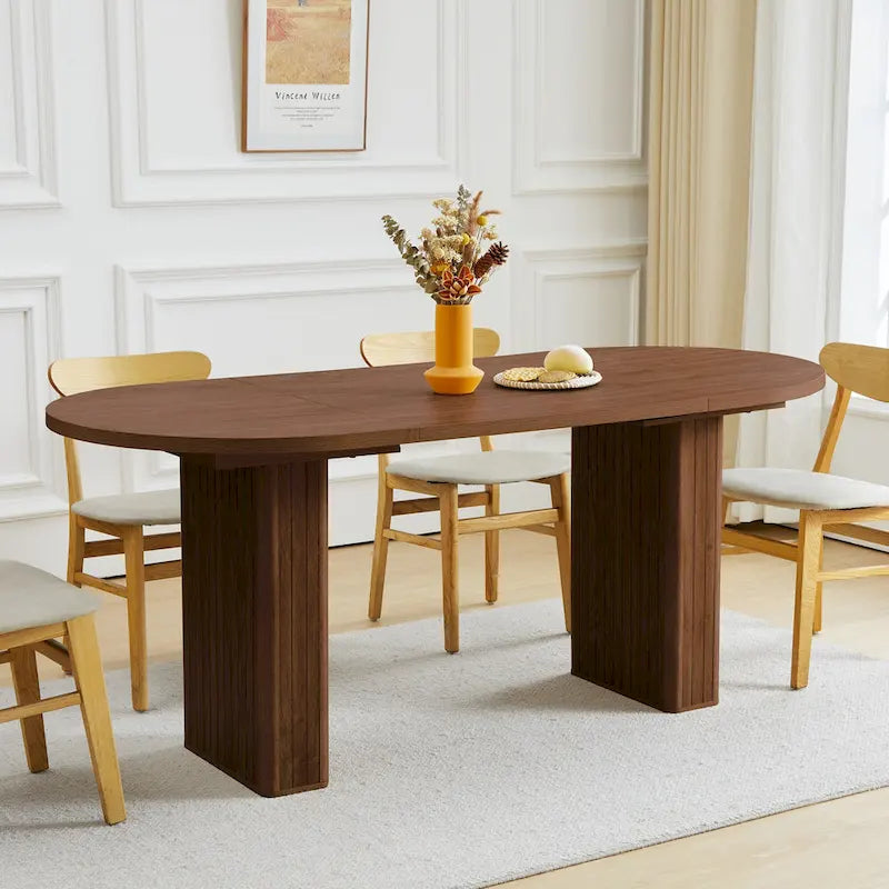 Table à manger ovale en bois de 180 cm pour 4 à 6 personnes