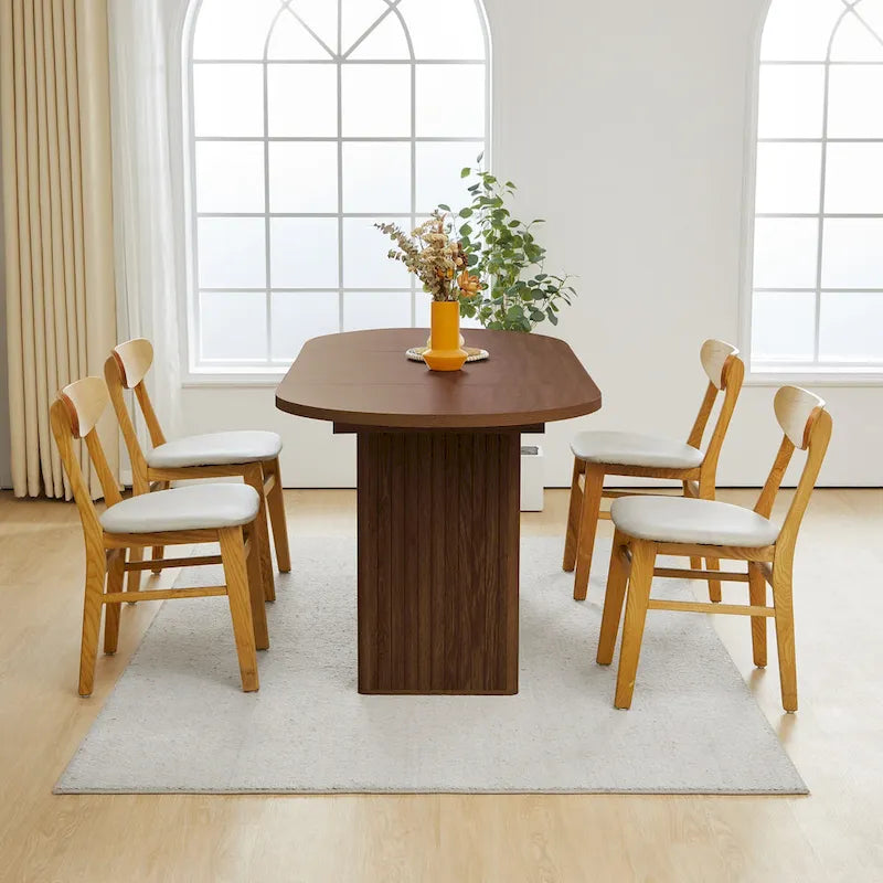 Table à manger ovale en bois de 180 cm pour 4 à 6 personnes