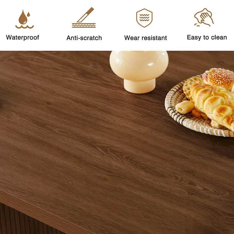 Table à manger ovale en bois de 180 cm pour 4 à 6 personnes