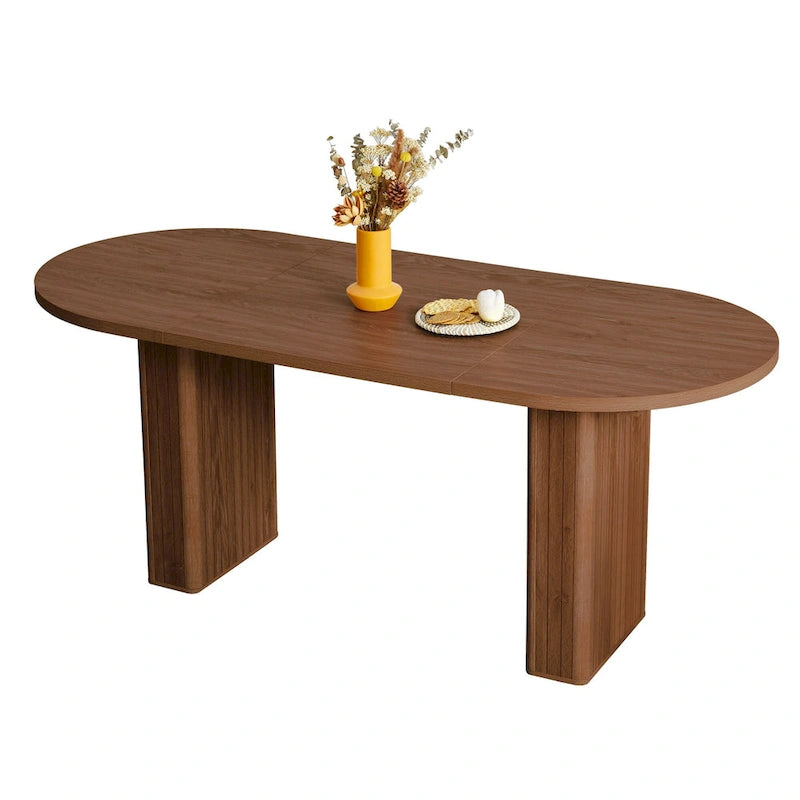 Table à manger ovale en bois de 180 cm pour 4 à 6 personnes