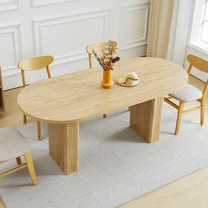 Table à manger ovale en bois de 180 cm pour 4 à 6 personnes