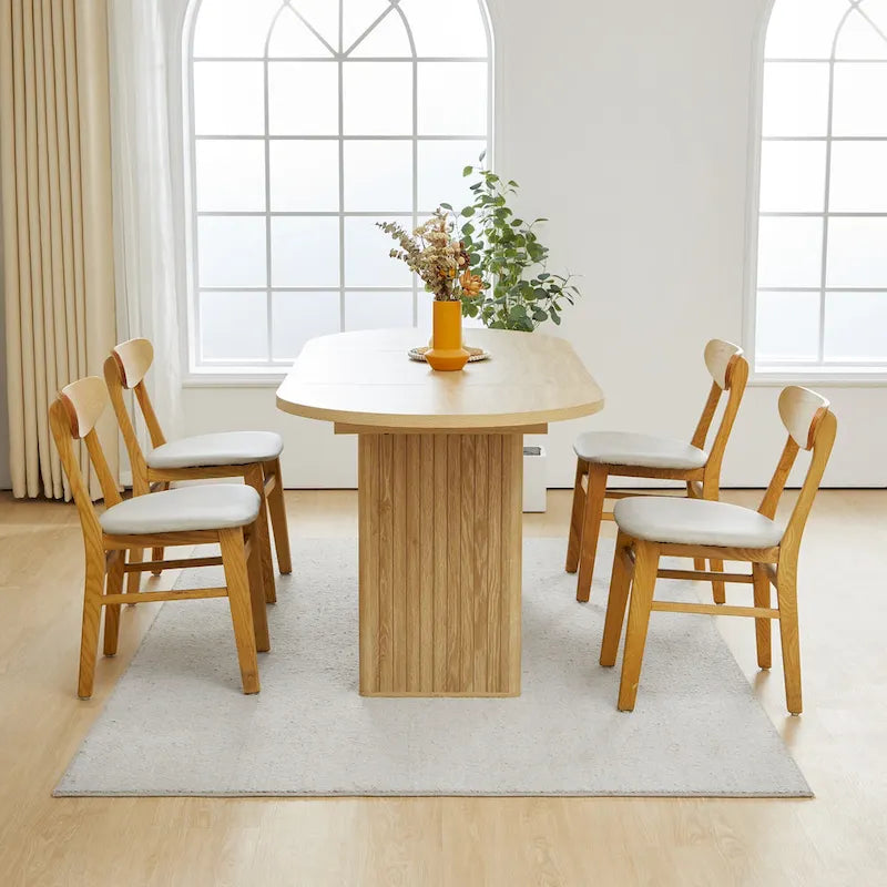 Table à manger ovale en bois de 180 cm pour 4 à 6 personnes