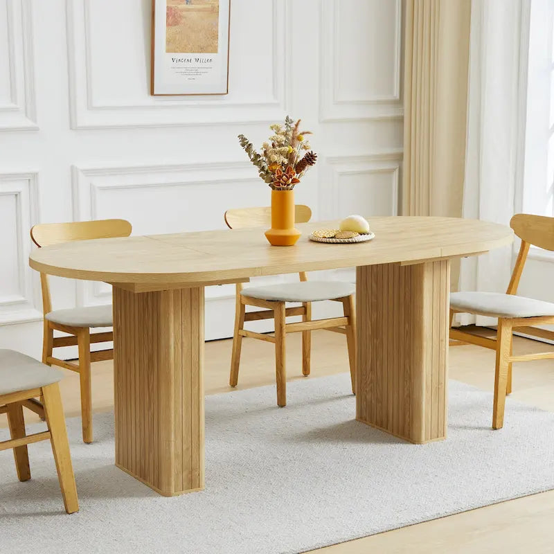 Table à manger ovale en bois de 180 cm pour 4 à 6 personnes