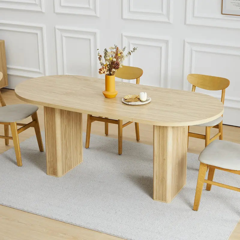 Table à manger ovale en bois de 180 cm pour 4 à 6 personnes