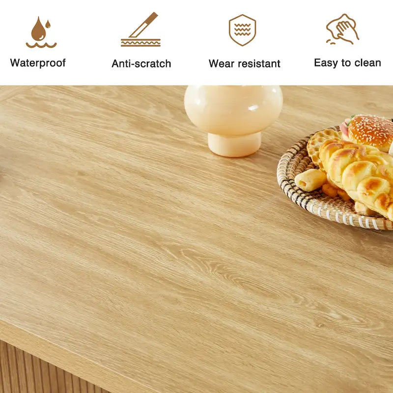 Table à manger ovale en bois de 180 cm pour 4 à 6 personnes