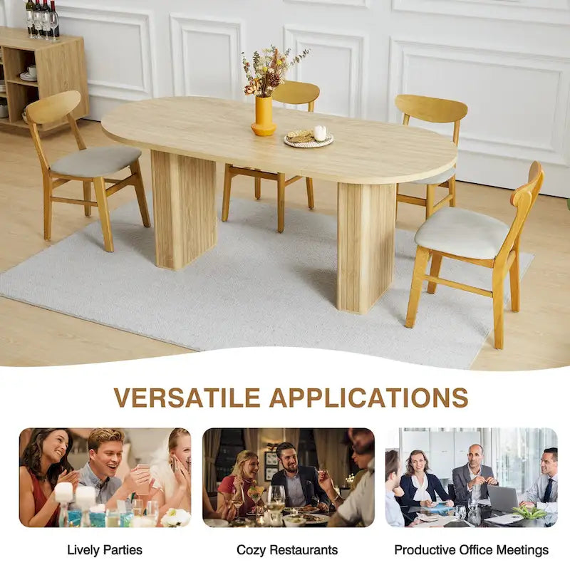 Table à manger ovale en bois de 180 cm pour 4 à 6 personnes