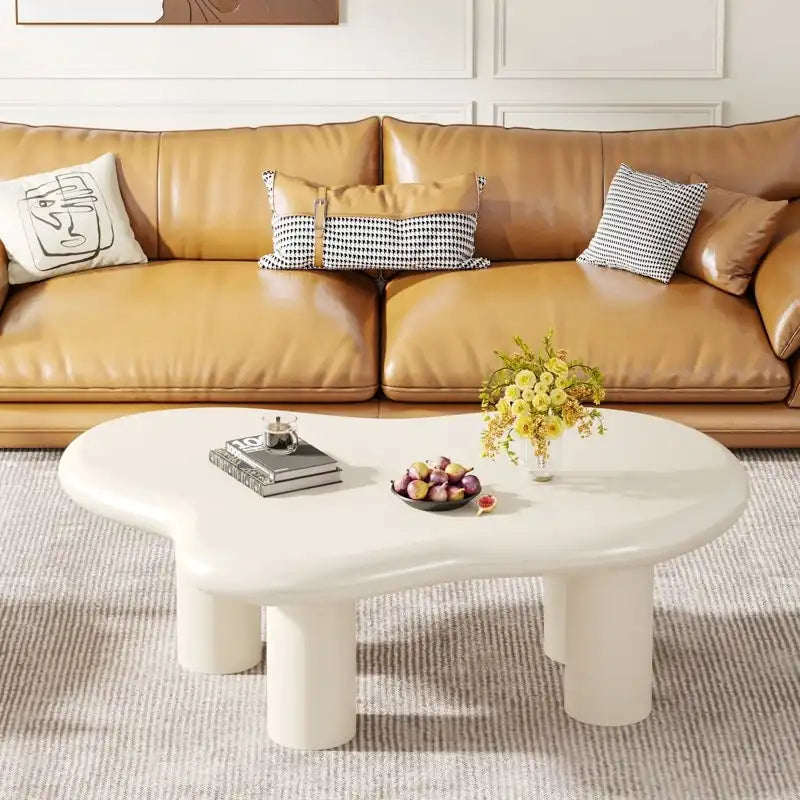 Table basse moderne mignonne en forme de nuage avec tiroir pour salon
