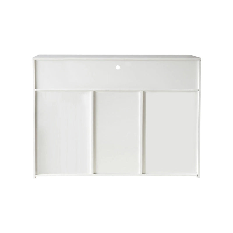 Buffet de salon meuble de rangement noir brillant avec lumière LED, meuble de cuisine moderne placard en bois