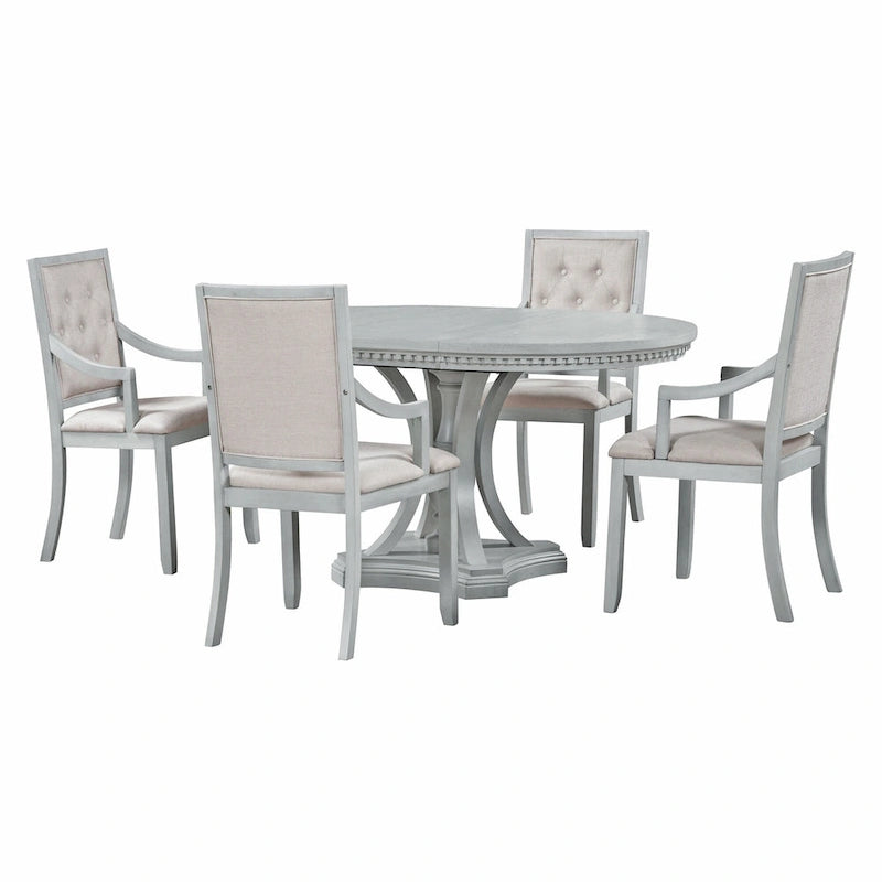 Ensembles de table et de chaises de salle à manger extensibles Ensembles de table et de chaises de salle à manger de style rustique/ferme avec rallonge manuelle pour cuisine