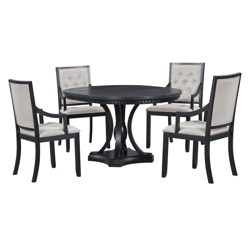 Ensembles de table et de chaises de salle à manger extensibles Ensembles de table et de chaises de salle à manger de style rustique/ferme avec rallonge manuelle pour cuisine