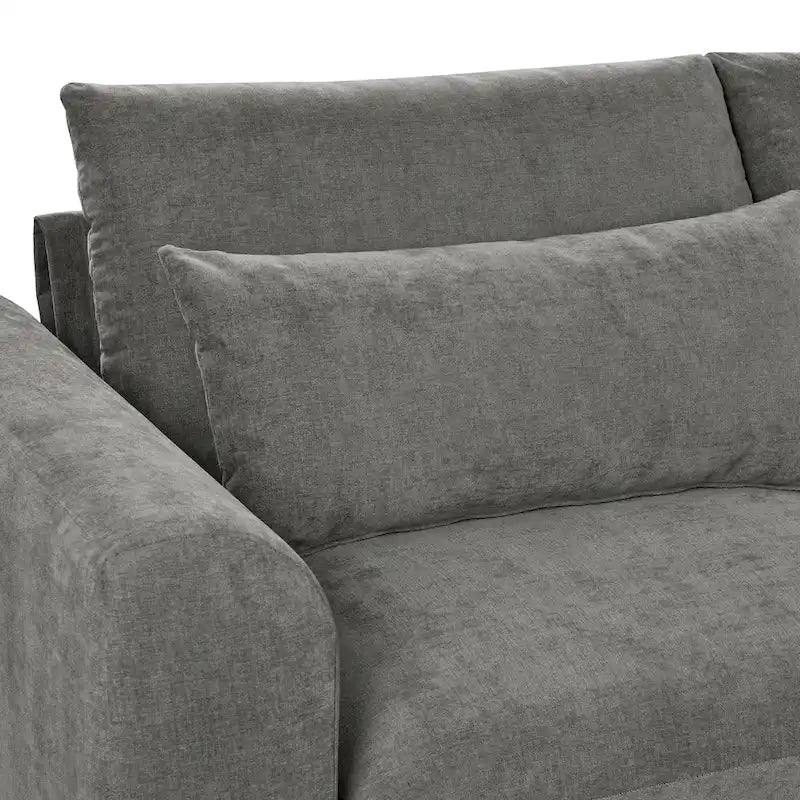Canapé d'angle modulaire en U Roomfitters avec deux poufs, librement transformable pour salons, bureaux, salles de cinéma maison