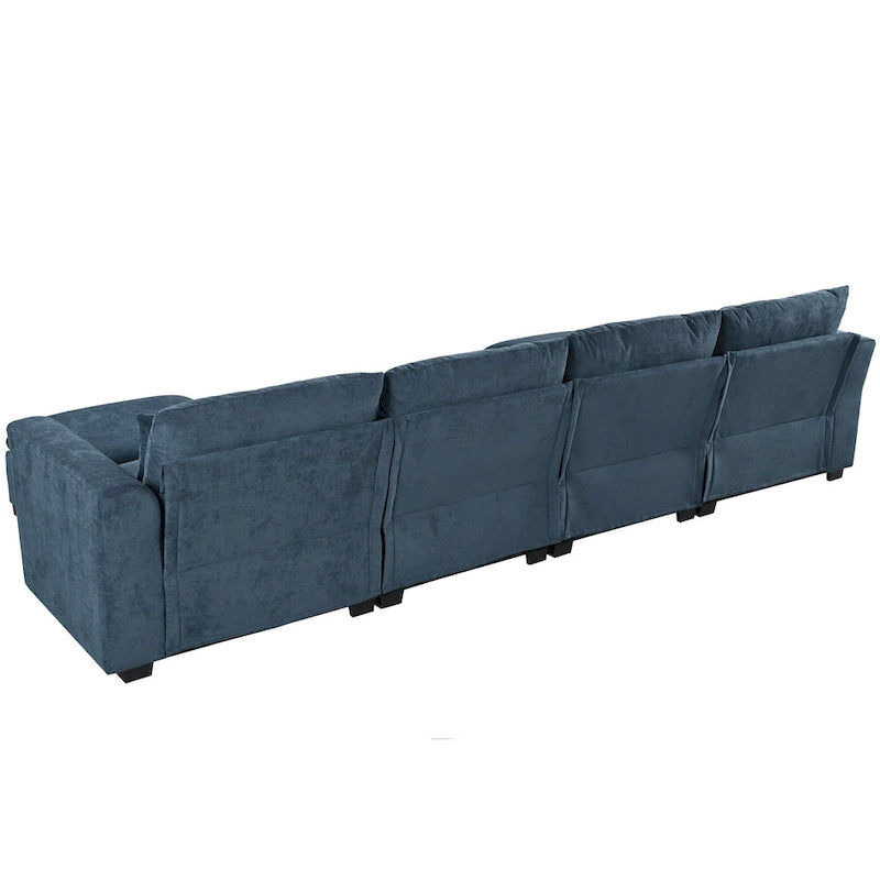 Canapé d'angle modulaire en U Roomfitters avec deux poufs, librement transformable pour salons, bureaux, salles de cinéma maison