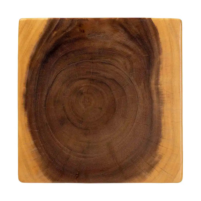 Table d'appoint Rapha sculptée à la main en bois de suar - Table d'appoint sculpturale avec motif torsadé, style bohème moderne pour salon ou chambre à coucher