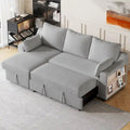 Canapé d'angle convertible en L avec rangement, 2 oreillers et port USB pour salon