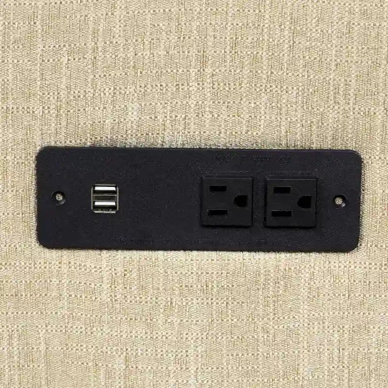 Canapé d'angle convertible en L avec rangement, 2 oreillers et port USB pour salon
