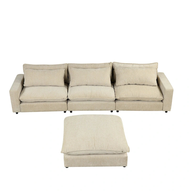 Canapé d'angle convertible en L avec rangement, 2 oreillers et port USB pour salon