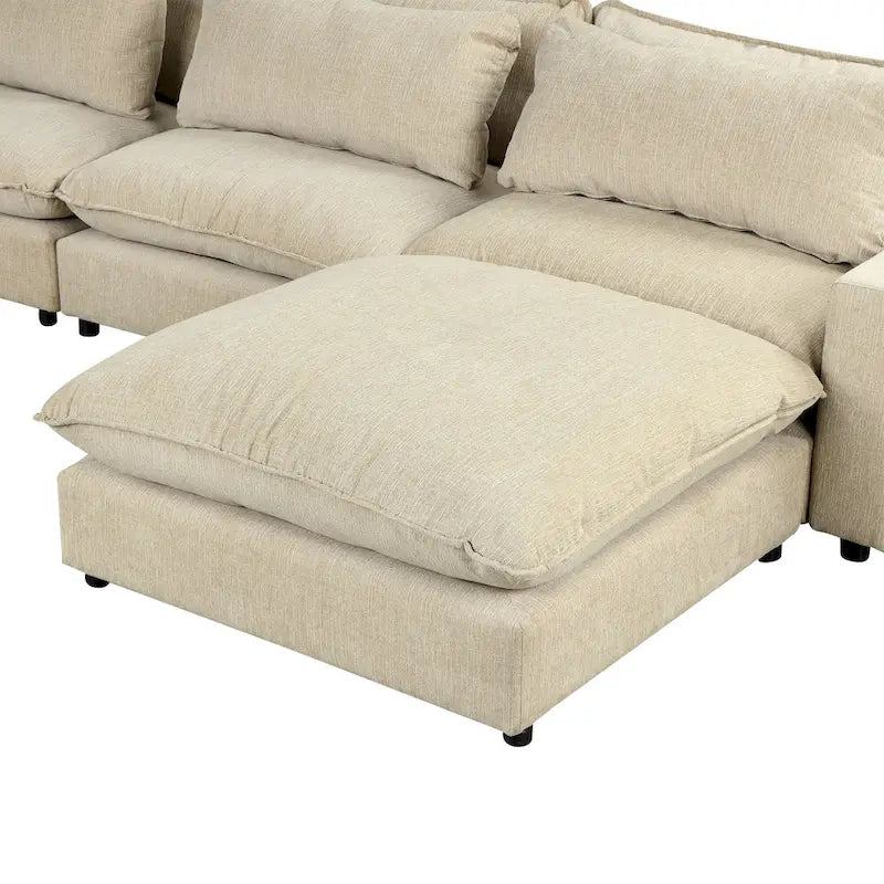 Canapé d'angle convertible en L avec rangement, 2 oreillers et port USB pour salon