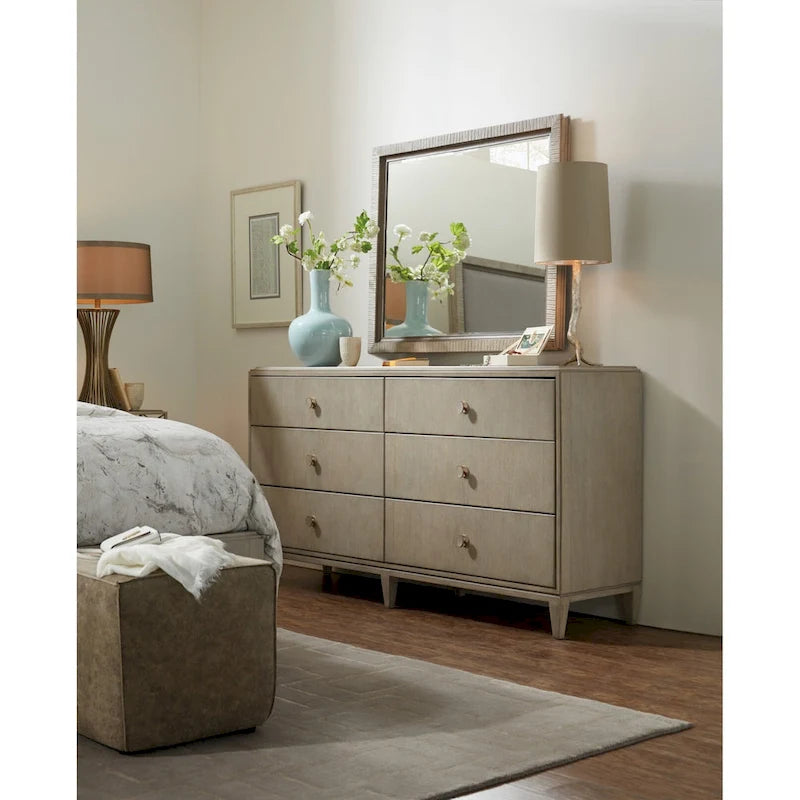 Commode Hooker Furniture Elixir 70 en bois d'hévéa et noyer, 6 tiroirs