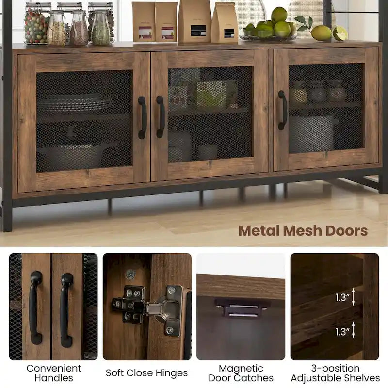 Ensemble îlot de cuisine Costway 4 pièces avec banc et rangement robuste - Voir détails