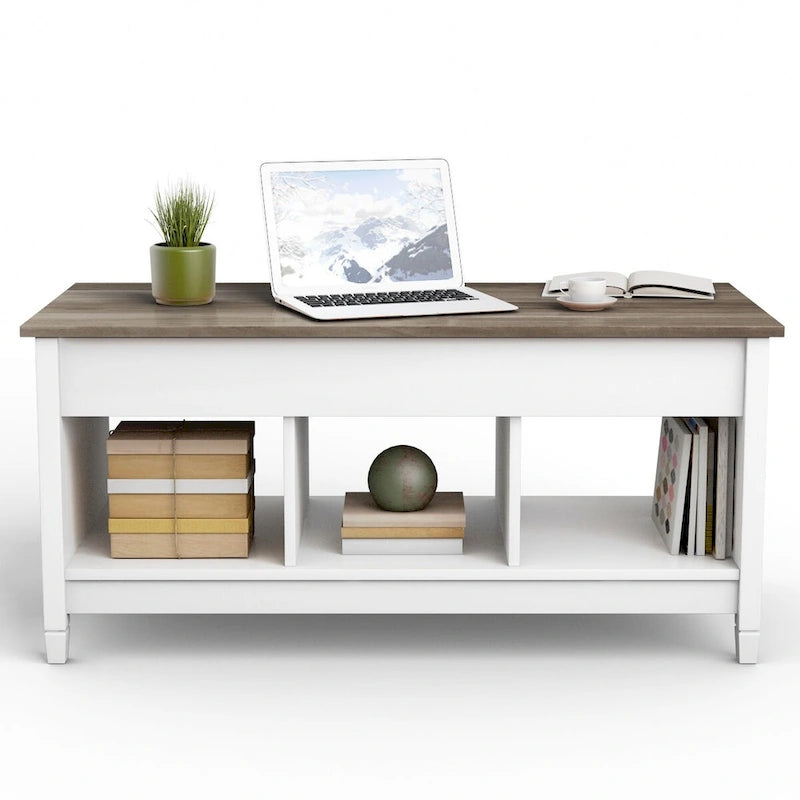 Table basse à plateau relevable Costway avec compartiment caché et rangement