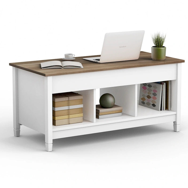 Table basse à plateau relevable Costway avec compartiment caché et rangement