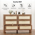 GAOMON 6 Drawers for Bedroom,Farmhouse Burlap Wide Closet Dressers Chest of Drawers