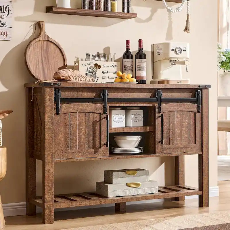 Table d'entrée de ferme, console rustique, table basse en bois