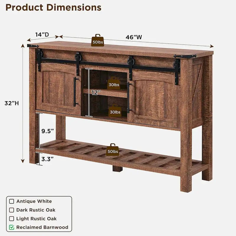Table d'entrée de ferme, console rustique, table basse en bois