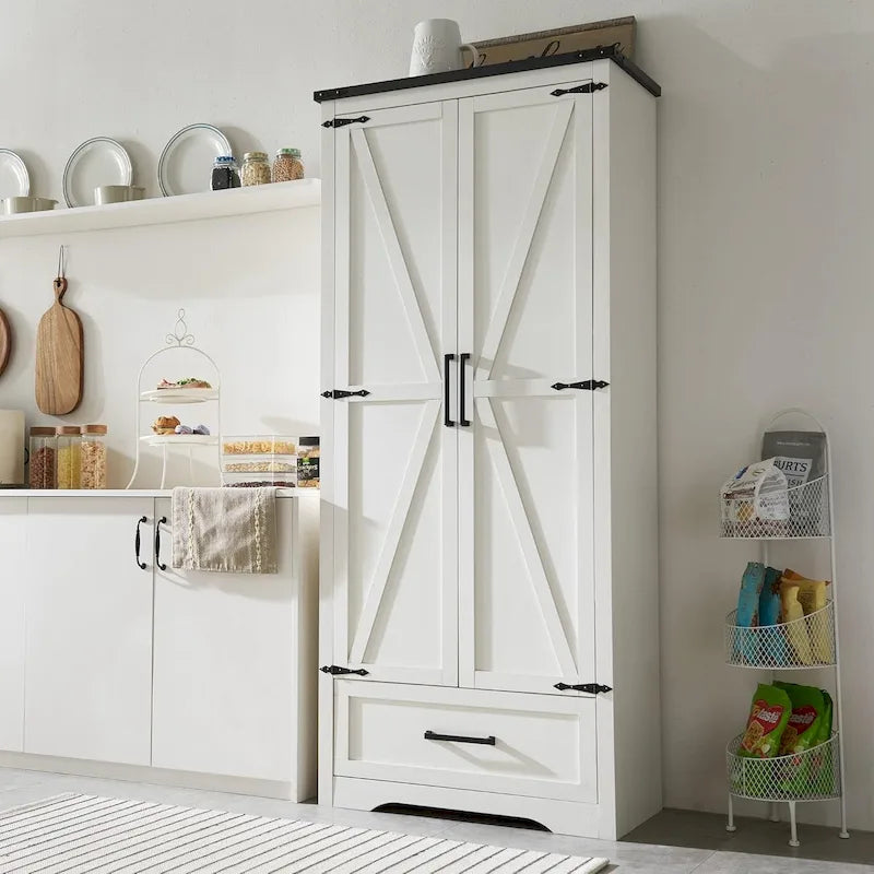 Meuble de garde-manger de cuisine de ferme, armoires de rangement en bois