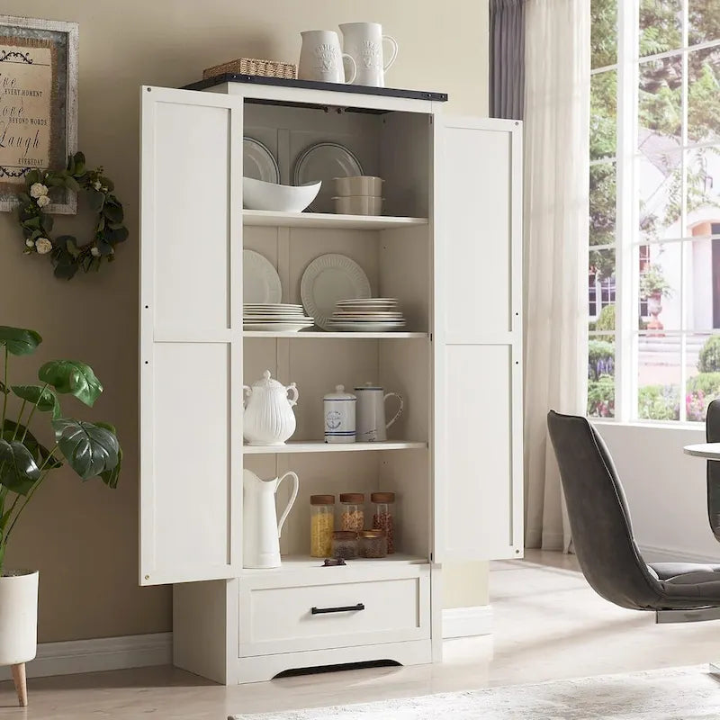 Meuble de garde-manger de cuisine de ferme, armoires de rangement en bois