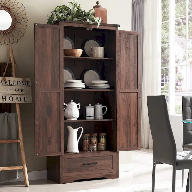 Meuble de garde-manger de cuisine de ferme, armoires de rangement en bois