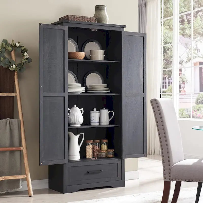 Meuble de garde-manger de cuisine de ferme, armoires de rangement en bois
