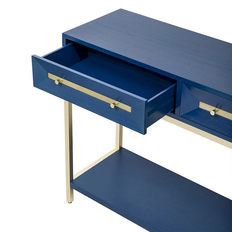 Console d'entrée en bois avec 2 tiroirs pour salon, entrée