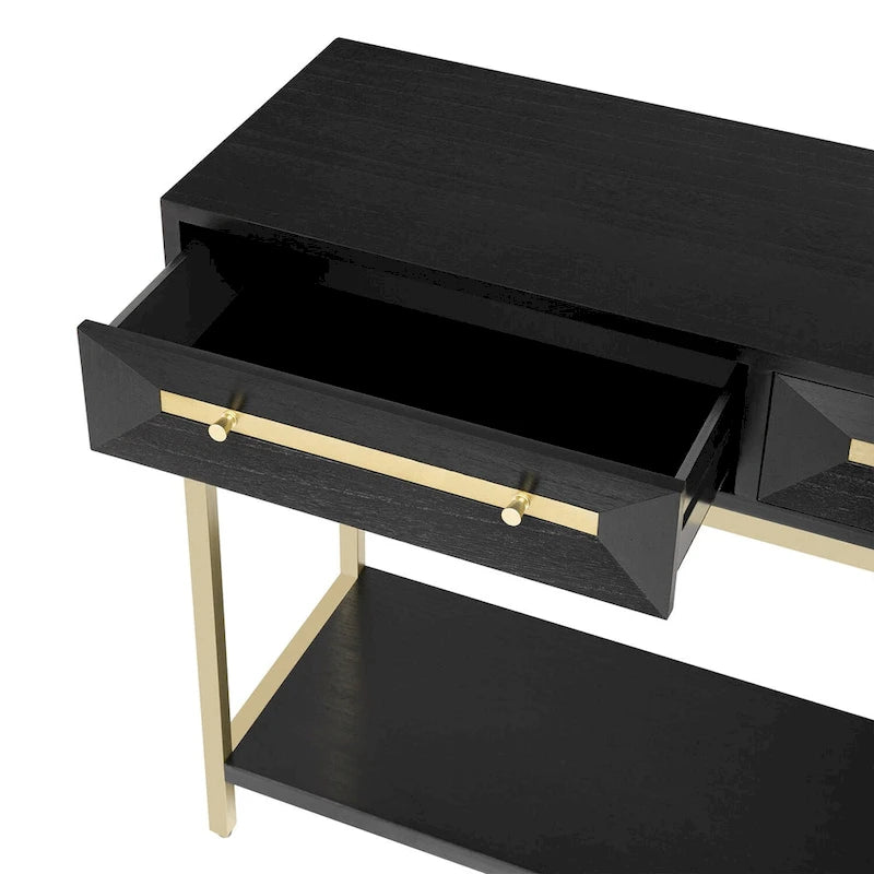 Console d'entrée en bois avec 2 tiroirs pour salon, entrée