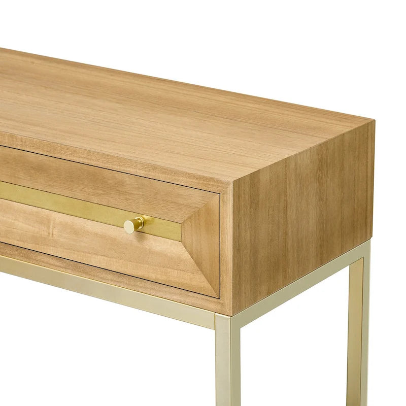 Console d'entrée en bois avec 2 tiroirs pour salon, entrée